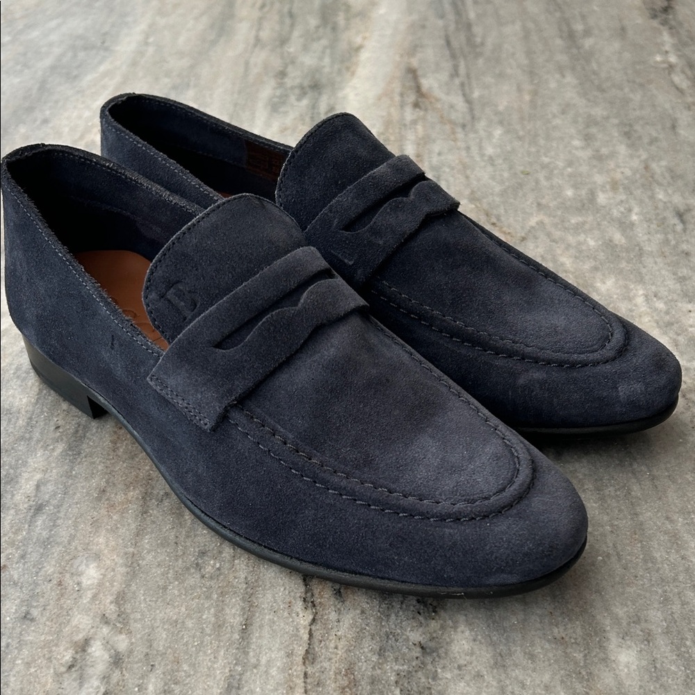 Elegant Men's Suede Loafers - Dark Gray